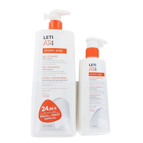 LETI AT-4 PACK GEL DE BAÑO 500 ML+LECHE 250ML