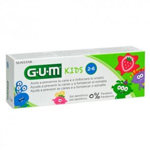 GUM KIDS GEL DENTIFRICO  + 3 AÑOS 1 TUBO 50 ML SABOR FRESA