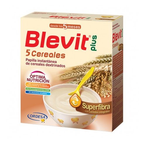 BLEVIT PLUS SUPERFIBRA PAPILLA 5 CEREALES  1 ENVASE 600 G