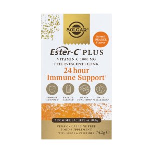 SOLGAR ESTER-C PLUS VIT C 1000 MG EFERVESCENTE 7 SOBRES NARANJA