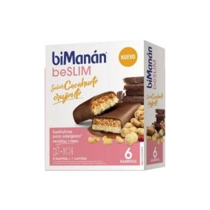 BIMANAN SUSTITUTIVO  6 BARRITAS 186 G SABOR CACAHUETE...