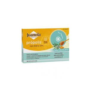 JUANOLA PROPOLIS MIEL Y ZINC  24 PASTILLAS DE GOMA SABOR...