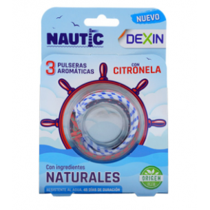 DEXIN PULSERA AROMATICA CITRONELA  3 UNIDADES NAUTIC