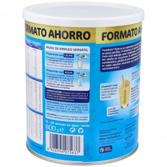 FONTACTIV FORTE  1 LATA 800 G SABOR VAINILLA