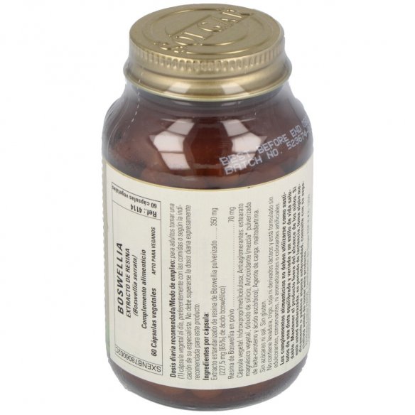 SOLGAR BOSWELLIA EXTRACTO DE RESINA  60 CAPSULAS VEGETALES