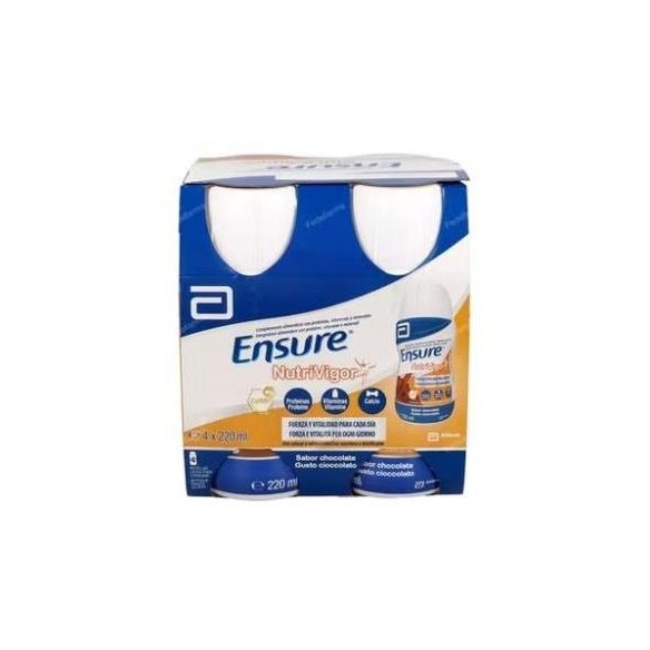 ENSURE NUTRIVIGOR  4 BOTELLAS 220 ML SABOR CHOCOLATE