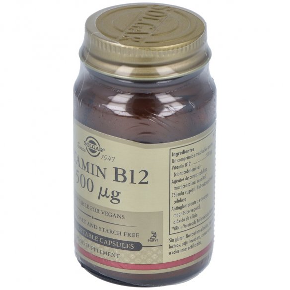 SOLGAR VITAMINA B12  500 MICROGRAMOS 50 CAPSULAS VEGETALES