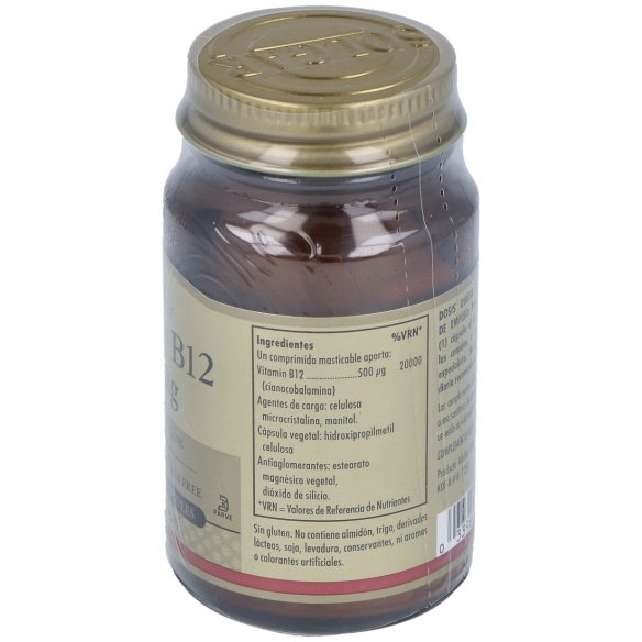 SOLGAR VITAMINA B12  500 MICROGRAMOS 50 CAPSULAS VEGETALES
