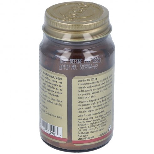 SOLGAR VITAMINA B12  500 MICROGRAMOS 50...