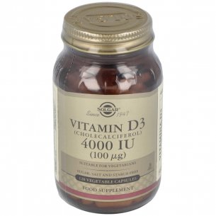 SOLGAR VITAMINA D3 COLECALCIFEROL  4000 UI 100...